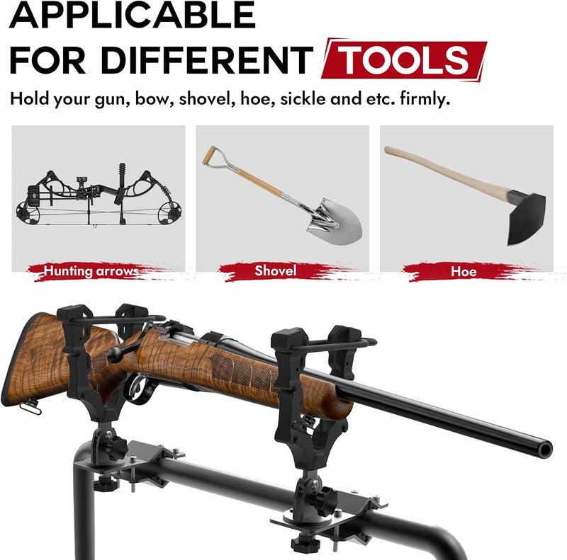 Lonsda Upgraded Single ATV/UTV Gun Rack, Hunting Tool Holder Mount Compatible with UTV/ATV/Golf Cart/Bicycle, Holding Gun Bow Hunting Tool Shovel Hoe Sickle - Image 2